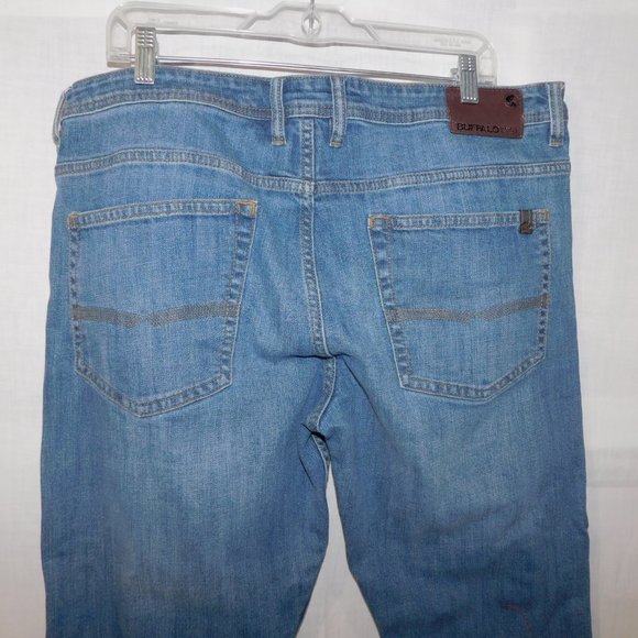 Buffalo David Bitton Mens 36 x 30 DEAN-X Slim Straight Stretch Blue Jeans - Picture 9 of 10